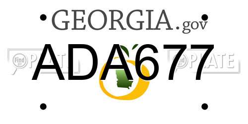 ADA677 Georgia License Plate