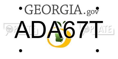 ADA67T Georgia License Plate