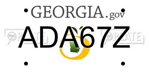 ADA67Z Georgia License Plate