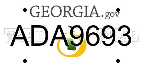ADA9693 Georgia License Plate