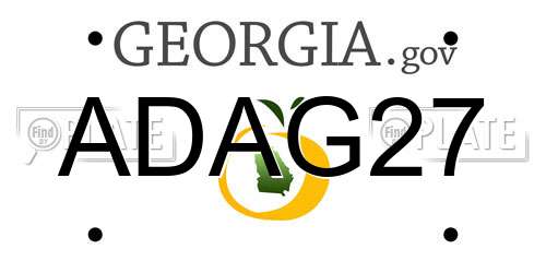 ADAG27 Georgia License Plate