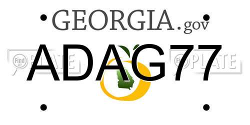 ADAG77 Georgia License Plate