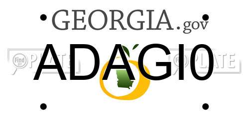ADAGI0 Georgia License Plate