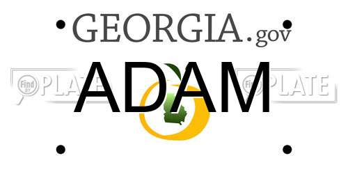 ADAM Georgia License Plate
