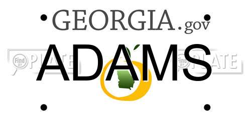 ADAMS Georgia License Plate