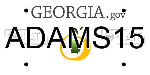 ADAMS15 Georgia License Plate