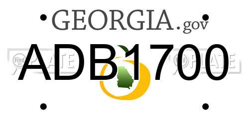ADB1700 Georgia License Plate