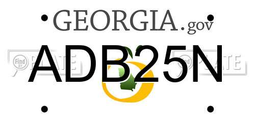 ADB25N Georgia License Plate