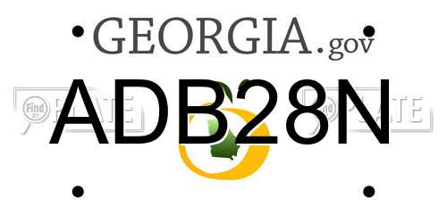 ADB28N Georgia License Plate