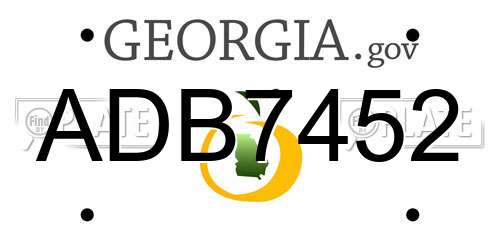 ADB7452 Georgia License Plate