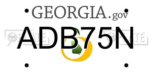 ADB75N Georgia License Plate