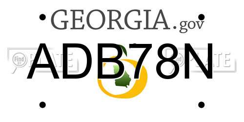 ADB78N Georgia License Plate