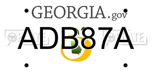 ADB87A Georgia License Plate