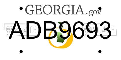 ADB9693 Georgia License Plate