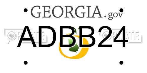 ADBB24 Georgia License Plate