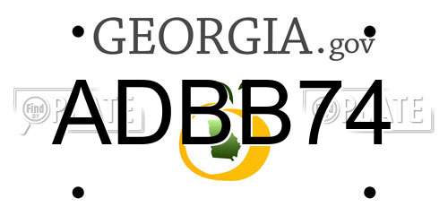 ADBB74 Georgia License Plate