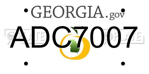 ADC7007 Georgia License Plate