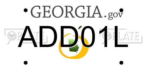 ADD01L Georgia License Plate