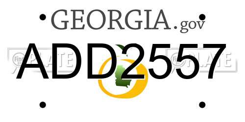 ADD2557 Georgia License Plate