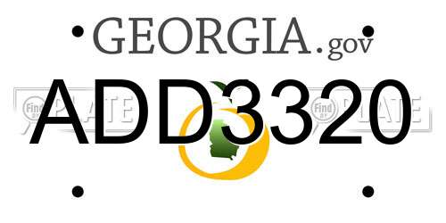 ADD3320 Georgia License Plate