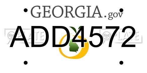 ADD4572 Georgia License Plate