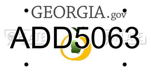 ADD5063 Georgia License Plate
