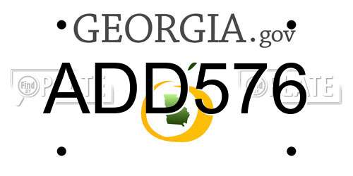 ADD576 Georgia License Plate