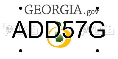 ADD57G Georgia License Plate