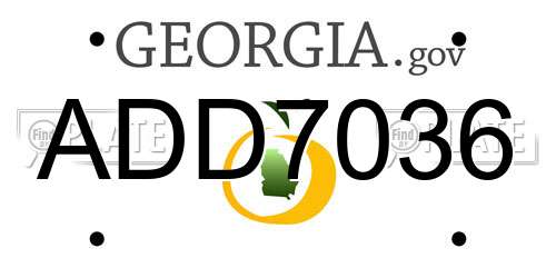 ADD7036 Georgia License Plate