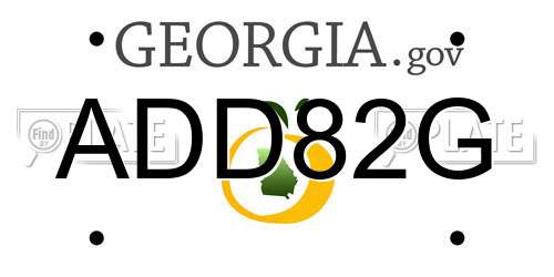 ADD82G Georgia License Plate