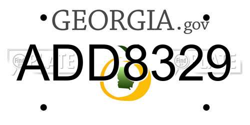 ADD8329 Georgia License Plate