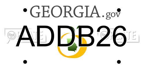 ADDB26 Georgia License Plate