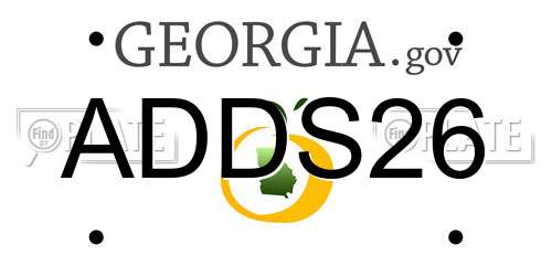 ADDS26 Georgia License Plate