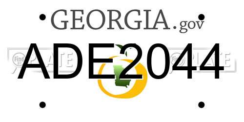 ADE2044 Georgia License Plate