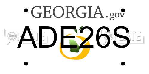 ADE26S Georgia License Plate