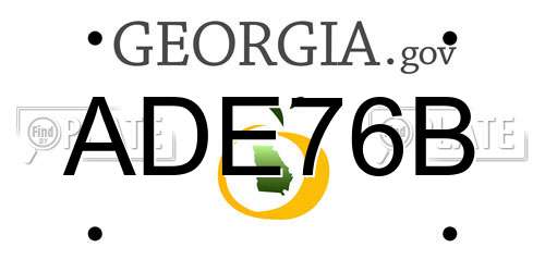 ADE76B Georgia License Plate