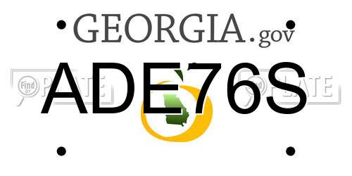 ADE76S Georgia License Plate