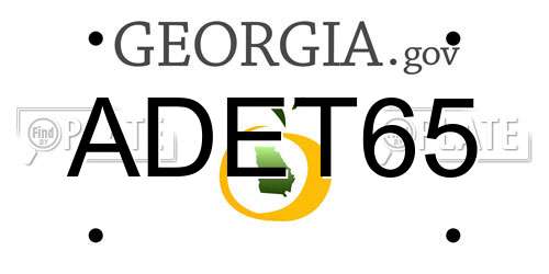 ADET65 Georgia License Plate