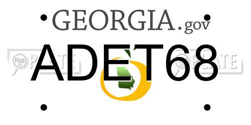 ADET68 Georgia License Plate