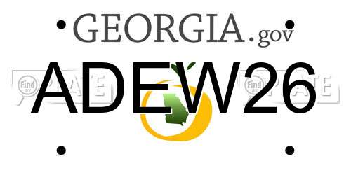 ADEW26 Georgia License Plate