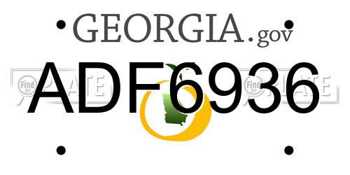 ADF6936 Georgia License Plate