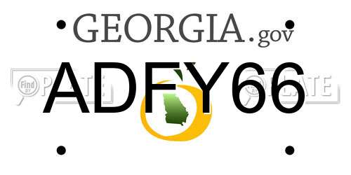 ADFY66 Georgia License Plate