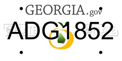 ADG1852 Georgia License Plate