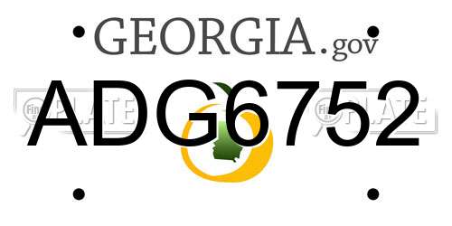 ADG6752 Georgia License Plate