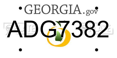 ADG7382 Georgia License Plate