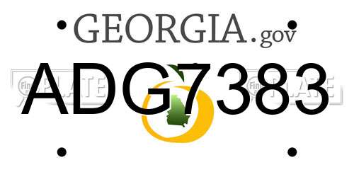 ADG7383 Georgia License Plate