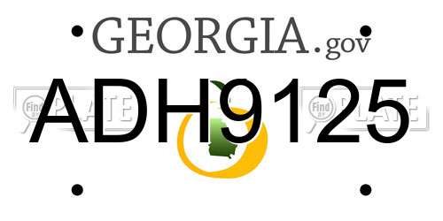 ADH9125 Georgia License Plate