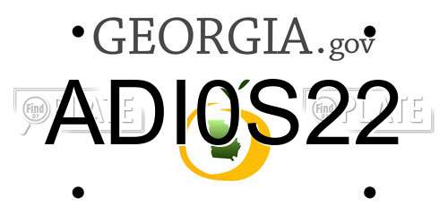 ADI0S22 Georgia License Plate