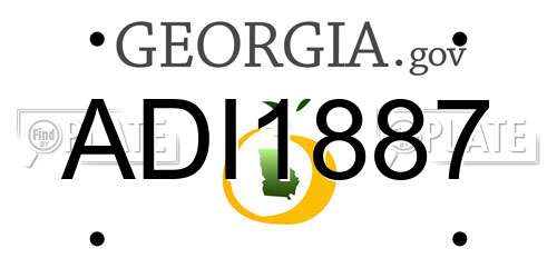 ADI1887 Georgia License Plate