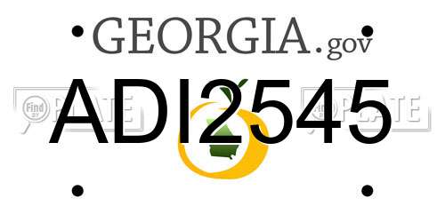 ADI2545 Georgia License Plate